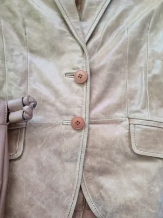 Blazer Zara Piel Talla 38 + Bolso