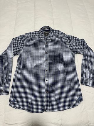 Camisa H&M cuadros azul y blanco Talla L