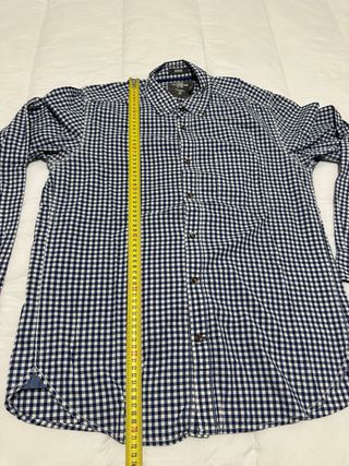Camisa H&M cuadros azul y blanco Talla L