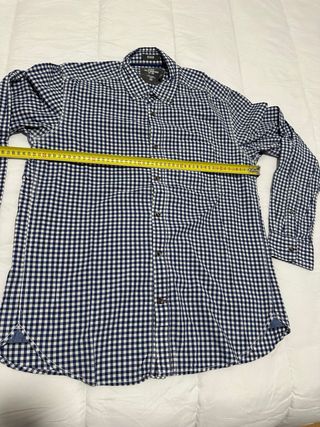 Camisa H&M cuadros azul y blanco Talla L