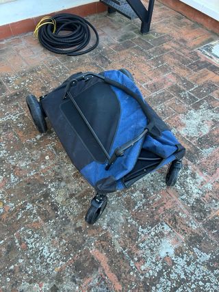 Cochecito para perros azul