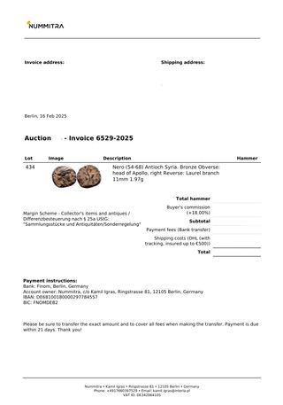 Moneta Romana Nero-(Lecita Provenienza)