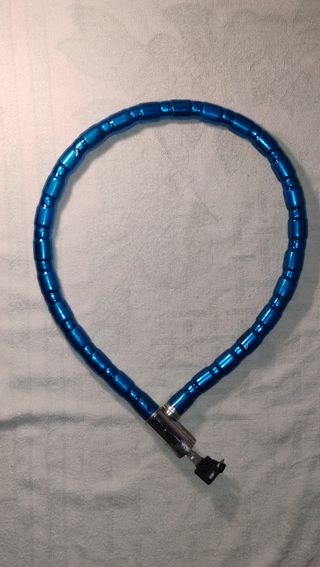Candado cadena azul para moto, bici, patinete
