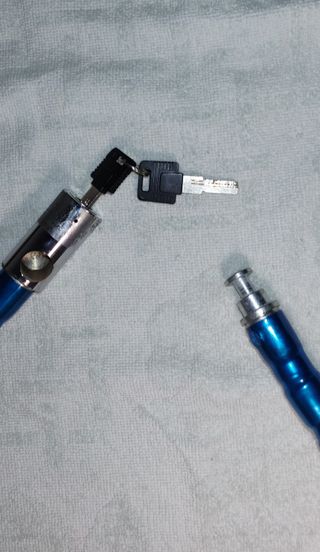 Candado cadena azul para moto, bici, patinete