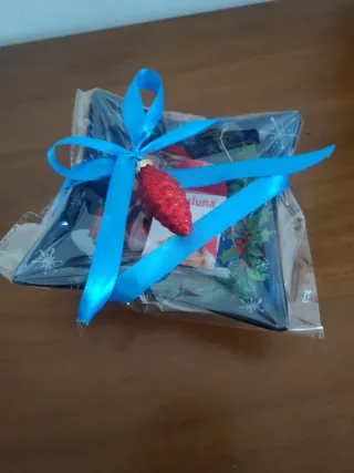 Porta cioccolatini natalizio in vetro confezione r