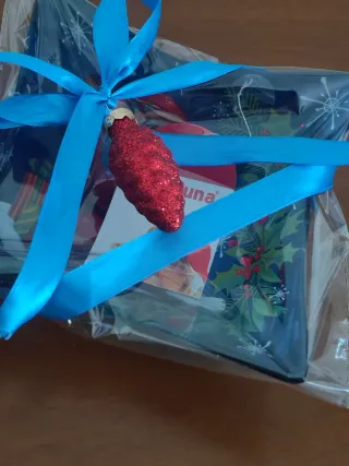 Porta cioccolatini natalizio in vetro confezione r