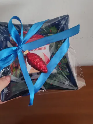 Porta cioccolatini natalizio in vetro confezione r