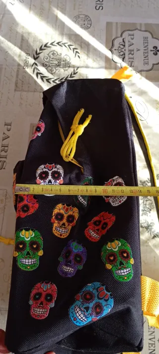 Zaino nero con teschi colorati Mexican skulls
