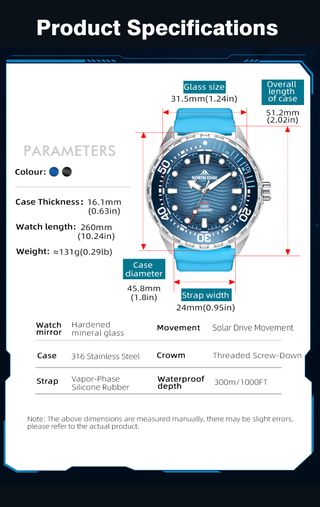 Reloj de buceo solar NORTH EDGE Triton a estrenar