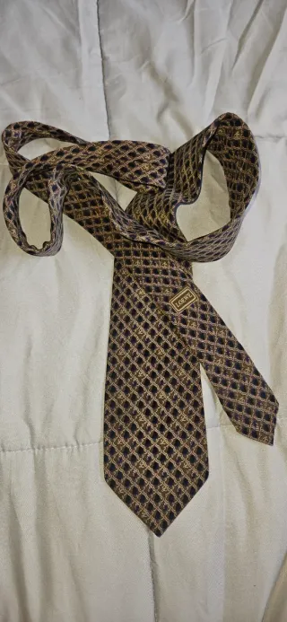 Corbata Loewe Marrón y Dorada