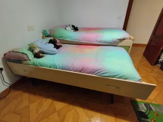 Bicama juvenil madera 90x200cm con cajones