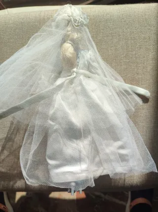 Muñeca de Novia Vestido Blanco y Rosa