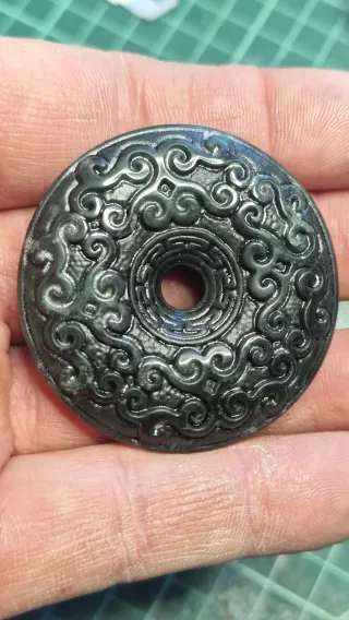 Colgante Nefrita/Jade Negro Laberinto Espiritual