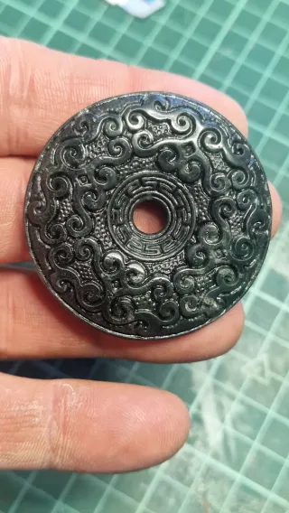 Colgante Nefrita/Jade Negro Laberinto Espiritual