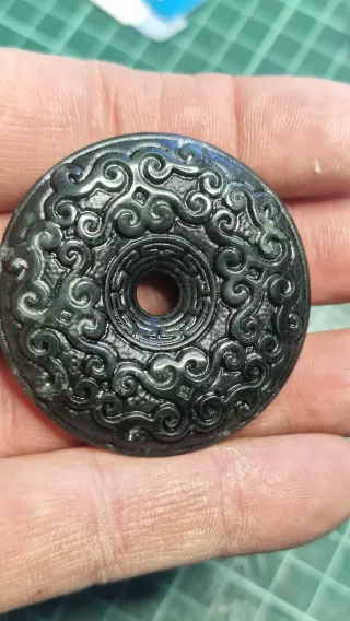 Colgante Nefrita/Jade Negro Laberinto Espiritual