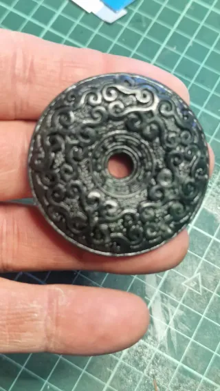 Colgante Nefrita/Jade Negro Laberinto Espiritual