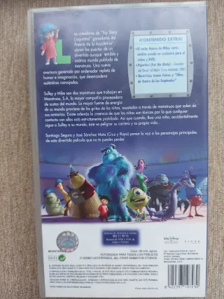 Monstruos S.A. VHS Disney Pixar Español