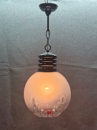 Lámpara colgante vintage cristal y metal