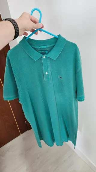 Polo Tommy Jeans Talla M Color Verde Azulado
