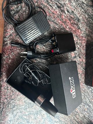 Máquina rotativa tatuaje + fuente + pedal