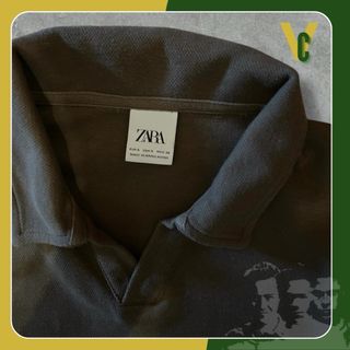 Polo marrón Zara S estilo old money premium