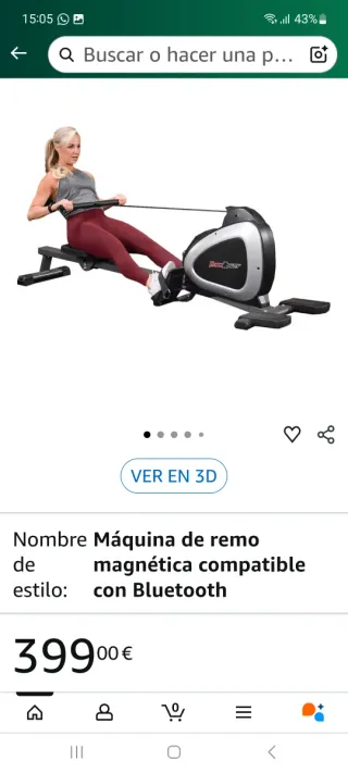 Máquina de Remo Magnética Bluetooth
