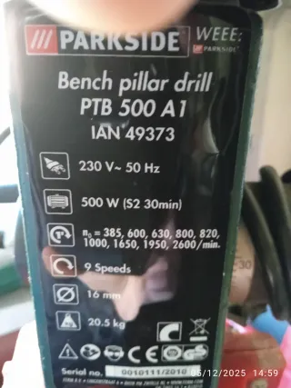 Taladro de banco Parkside PTB 500 A1