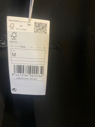 Americana Talla M Chico Negra