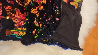 Falda corta lentejuelas multicolor