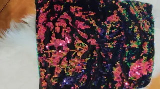 Falda corta lentejuelas multicolor