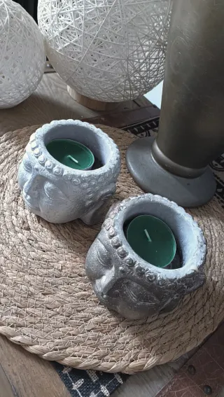 Figura Buda Decoración, planta vela lampara