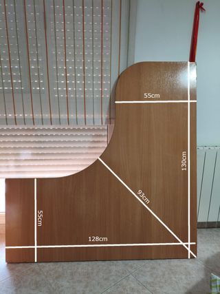 Escritorio de esquina de madera grande