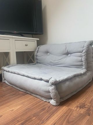Sillón modular gris de algodón