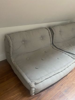 Sillón modular gris de algodón