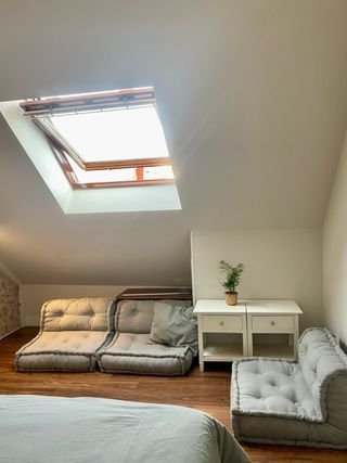 Sillón modular gris de algodón