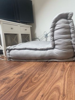 Sillón modular gris de algodón