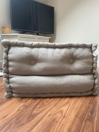 Sillón modular gris de algodón