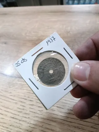 Moneda 25 cts 1937