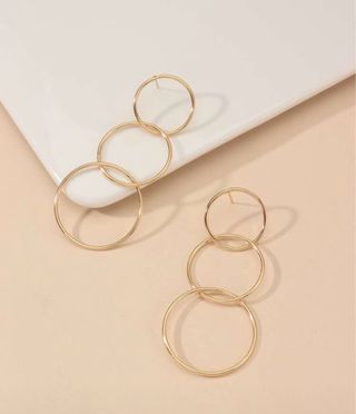 Pendientes dorados aro cascada