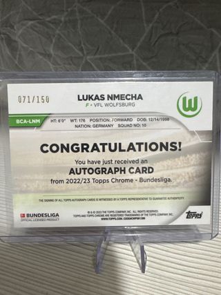 Auto Nmecha /150 Topps Chrome Bundesliga