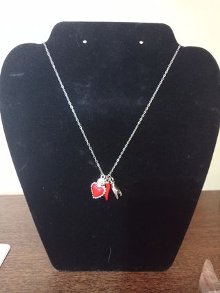 Collana portafortuna cuore e peperoncino