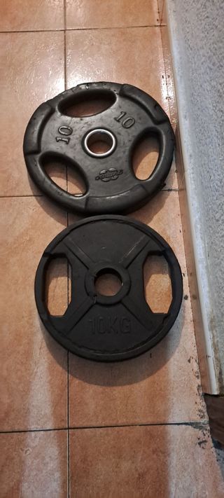 PESAS 2 DISCOS OLIMPICOS DE 10KG DE 50MM
