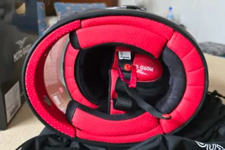 Casco Retro Moto Guzzi Negro Mate