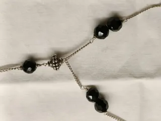 Collana Argento 925 Perle Nere Swarovski