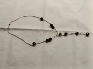 Collana Argento 925 Perle Nere Swarovski