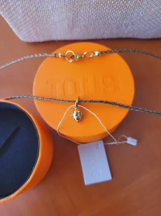 Colgante Tous y cordón trenzado dorado