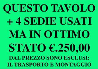 Tavolo + 4 Sedie Legno e Tessuto