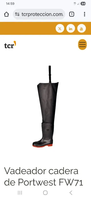 Botas de vadeo seguridad negras y rojas