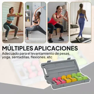 Juego 6 Mancuernas 1.5kg 1kg 0.5kg