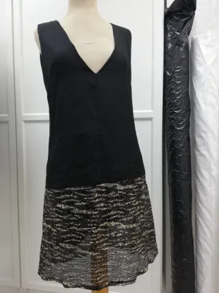 Vestido negro con estampado